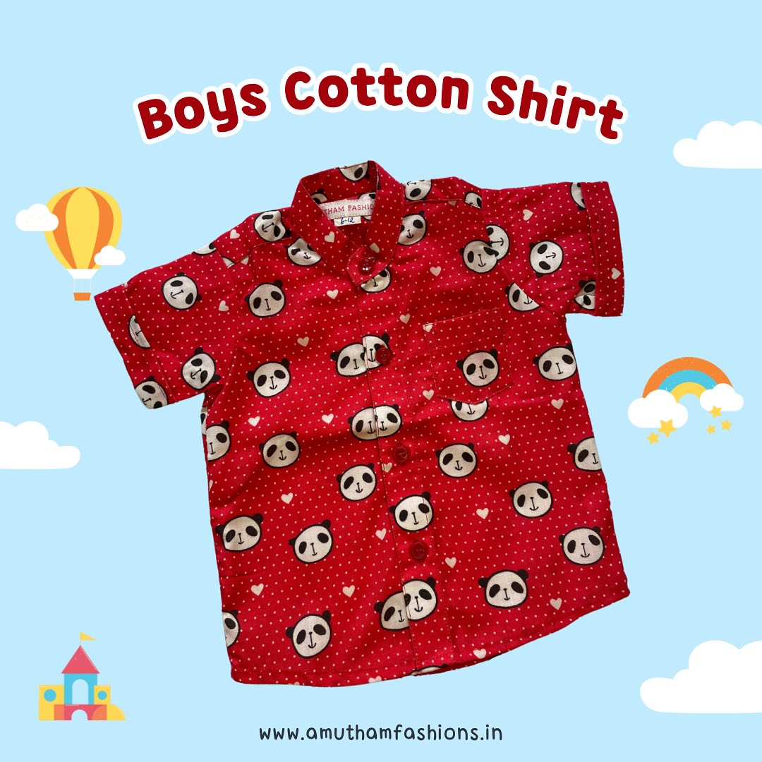 Super Comfortable and Stylish 100% Cotton Kids Shirt – Red Panda Print