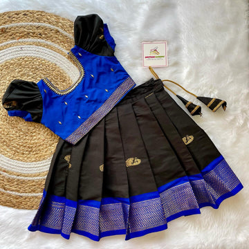 Black and Blue Kadiyal Silk Paavadai Sattai