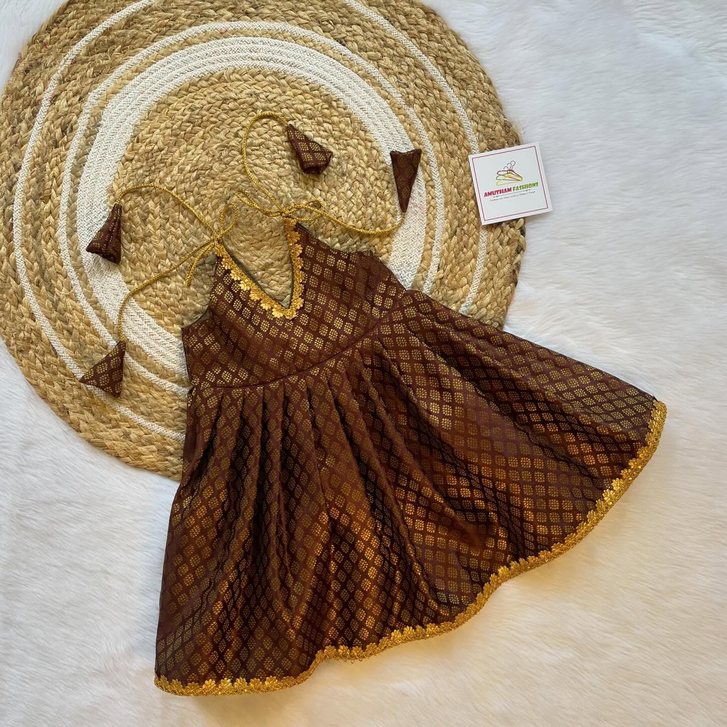 Coffee Brown Silk Frock