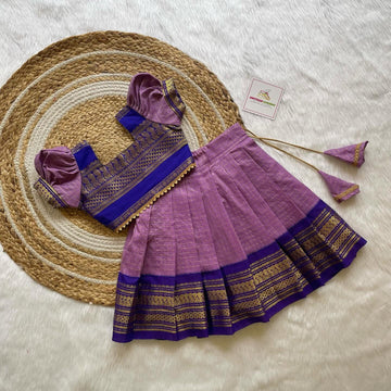 Lilac and Blue Silk Paavadai Sattai