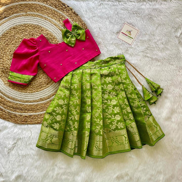 Green Skirt and Pink Top