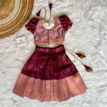 Lilac and Purple Silk Paavadai Sattai