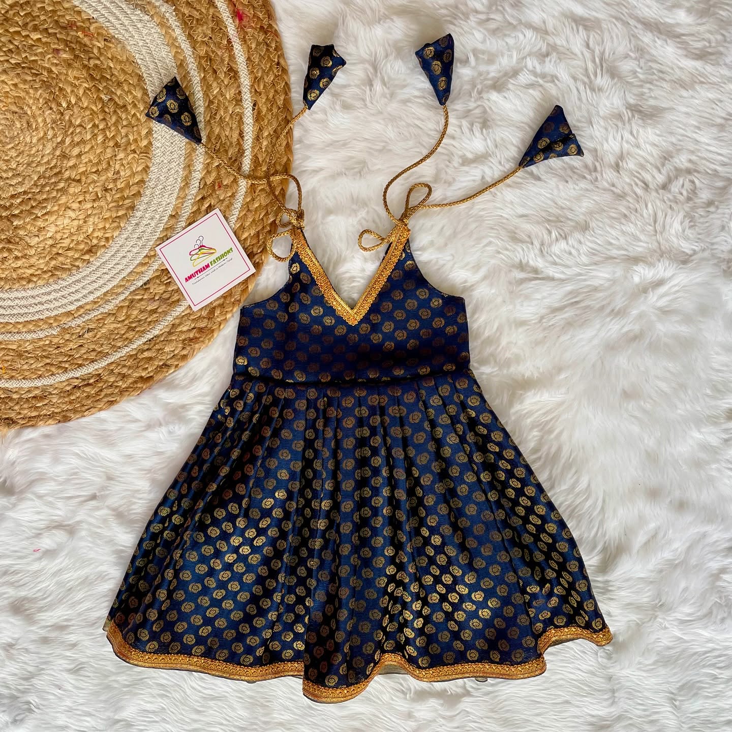 Dark Blue Silk Frock