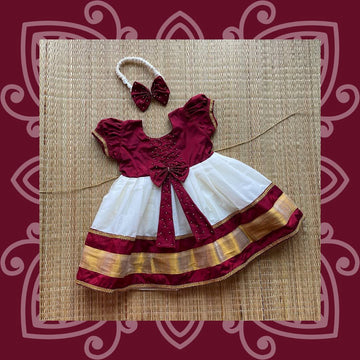 Dark Maroon Kerala Frock