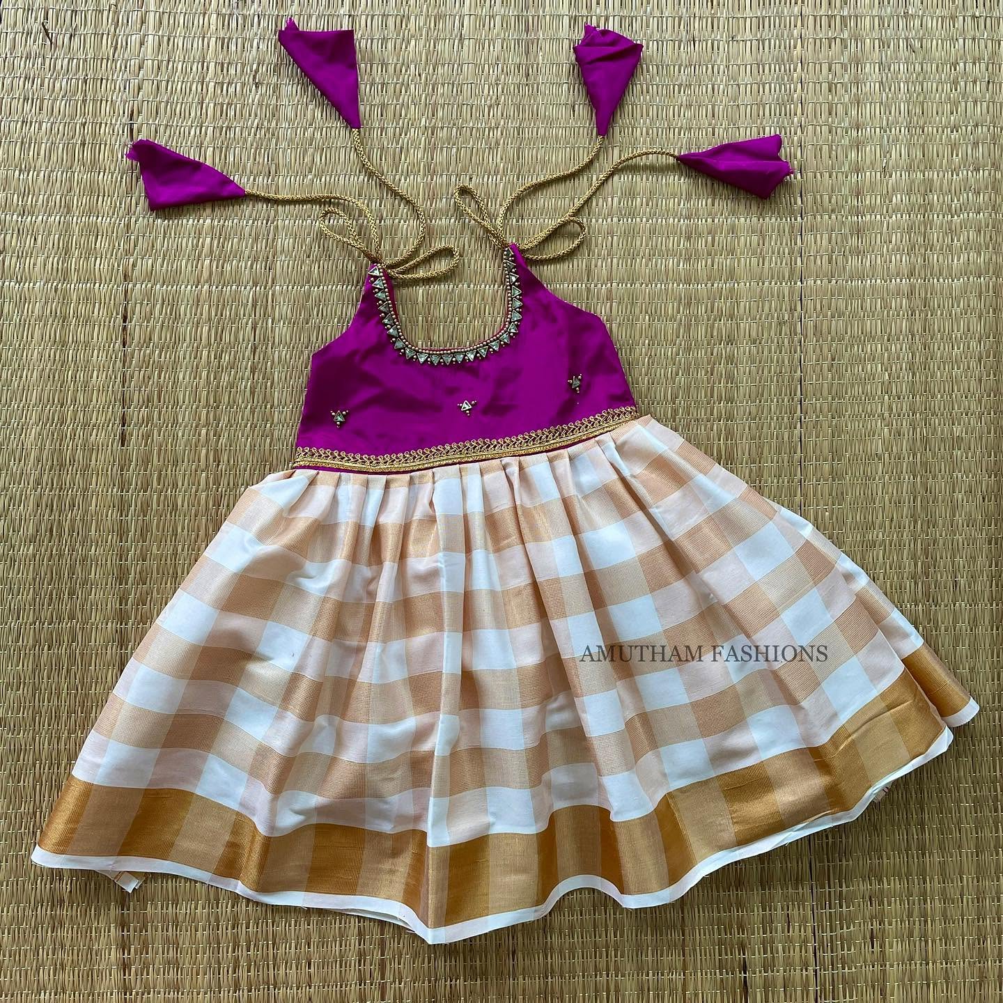Magenta Pink Kerala Frock