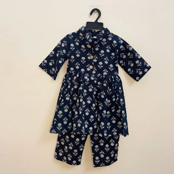 Dark Blue -  Jaipur Cotton Co-ord Sets for Kids
