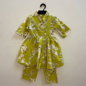 Light Green -  Jaipur Cotton Co-ord Sets for Kids