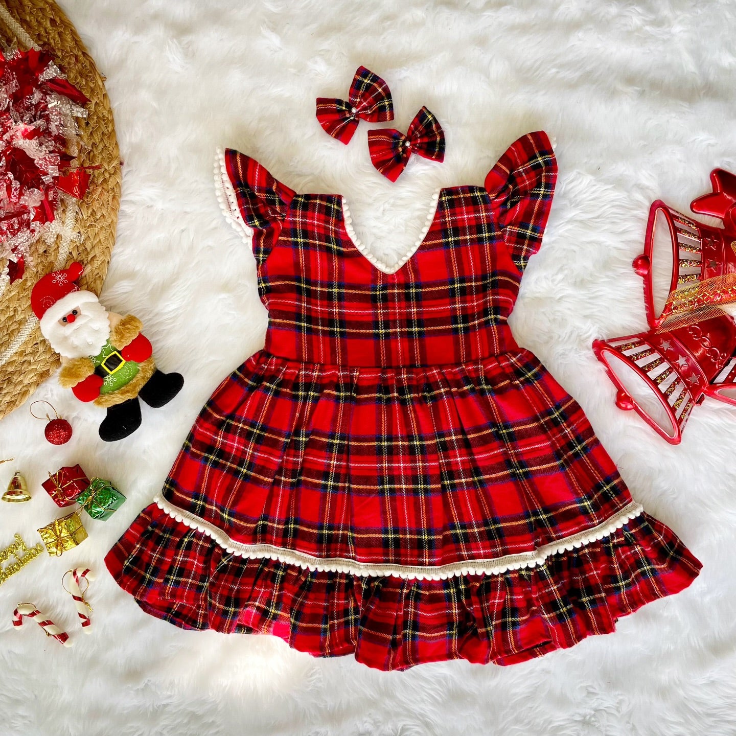 Red Checked Frock - Jingle Christmas Collections
