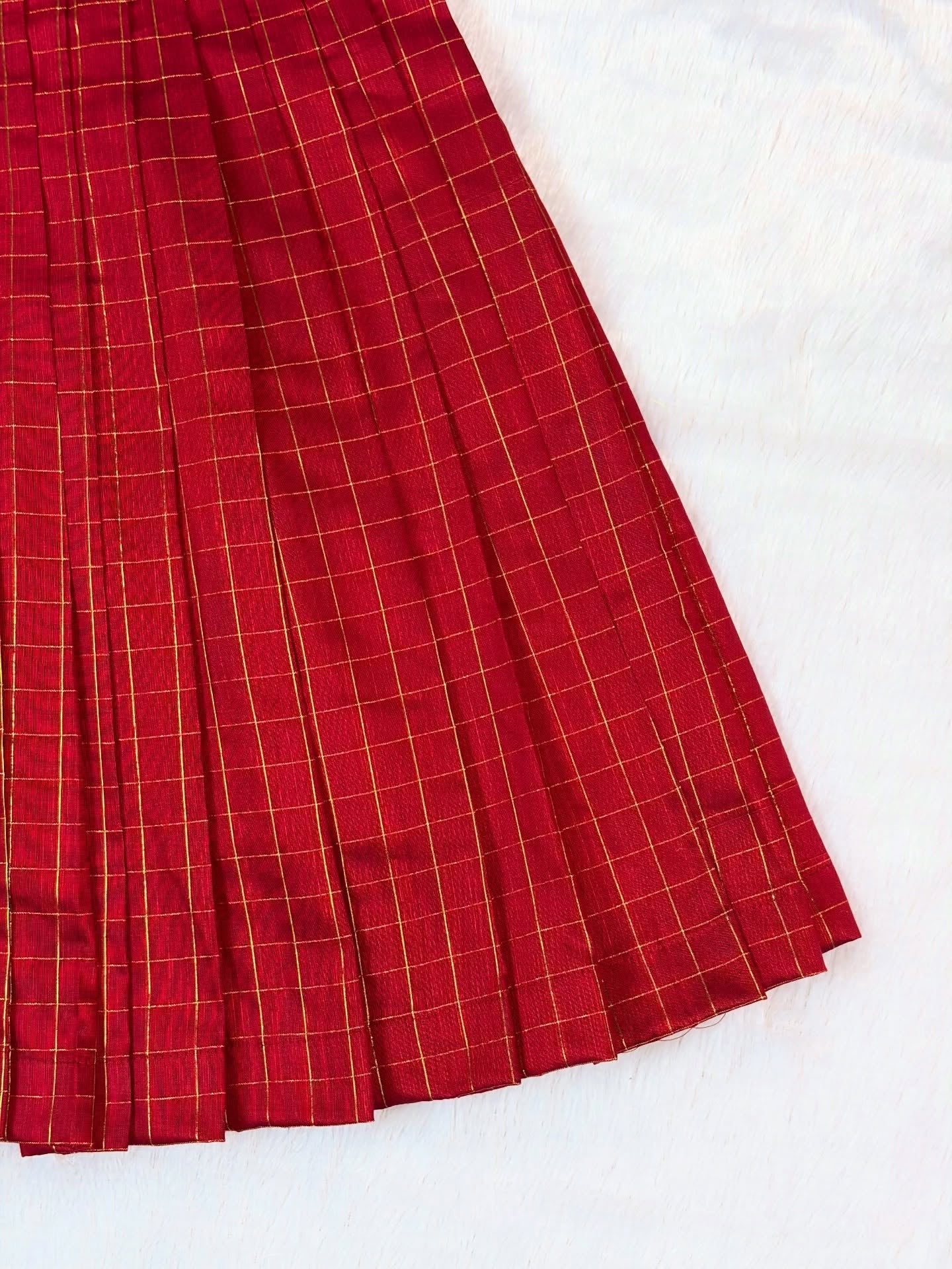 Nayam - The Vintage Collection - Dark Green and Classic Red Long Frock