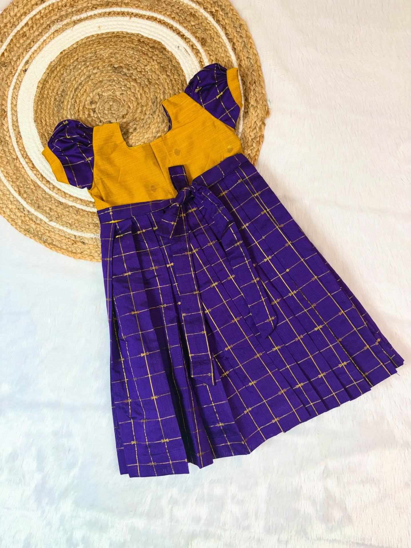 Nayam - The Vintage Collection - Mustard Yellow and Voilet Long Frock