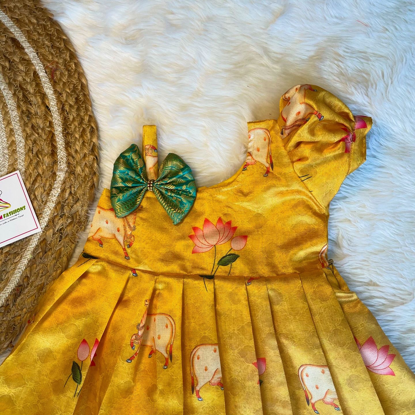 Yellow Pichwai Silk Frock