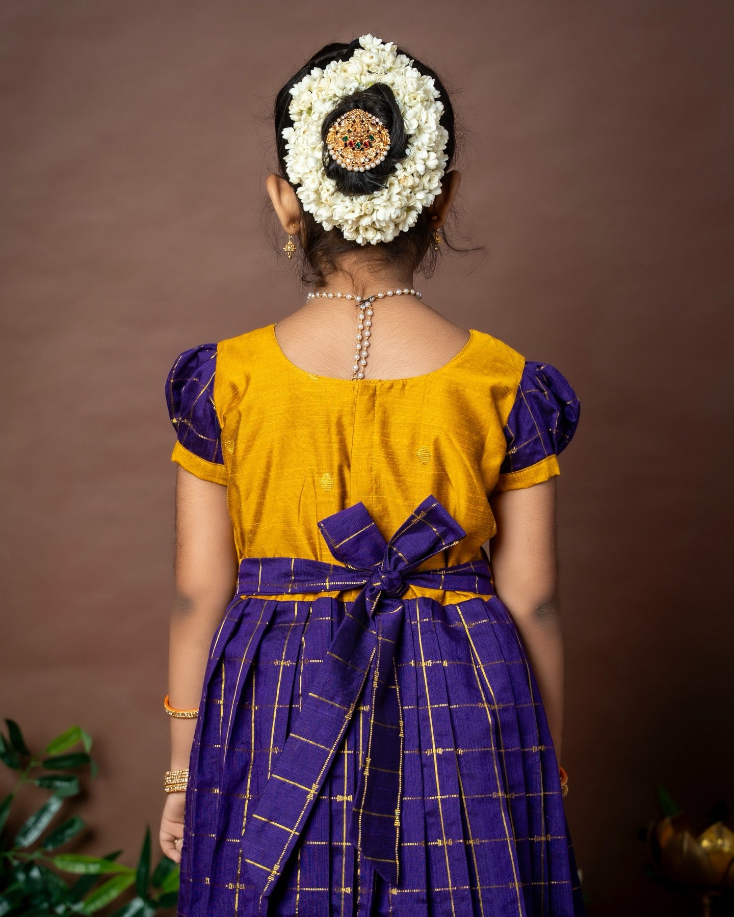 Nayam - The Vintage Collection - Mustard Yellow and Voilet Long Frock