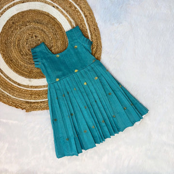 Light Blue Luxurious Raw Silk Frock