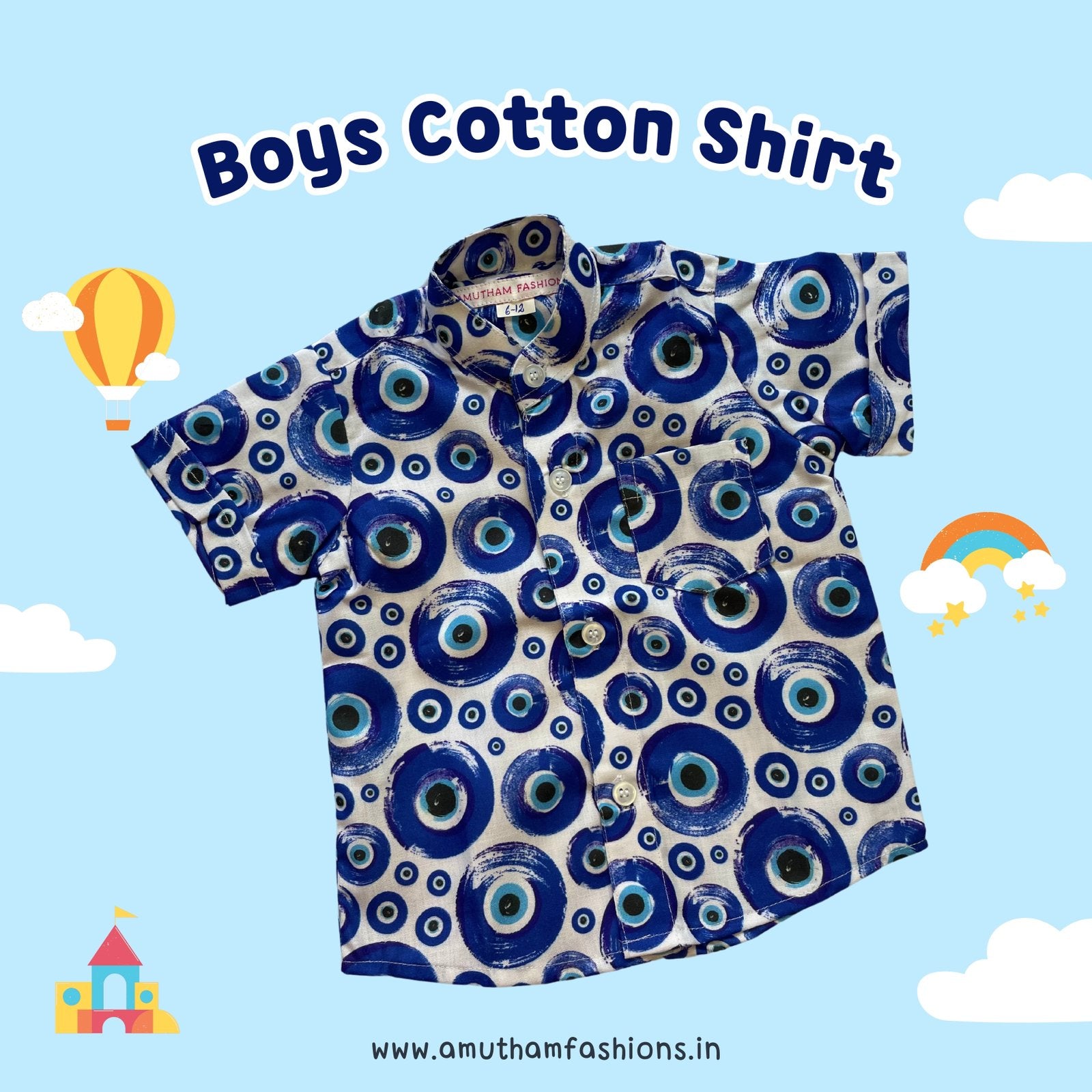 Super Comfortable and Stylish 100% Cotton Kids Shirt – Evil Eye Print