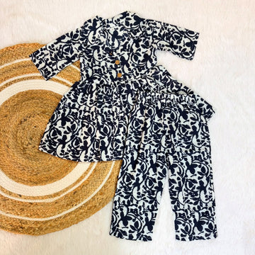 Dark Blue -  Jaipur Cotton Co-ord Sets for Kids
