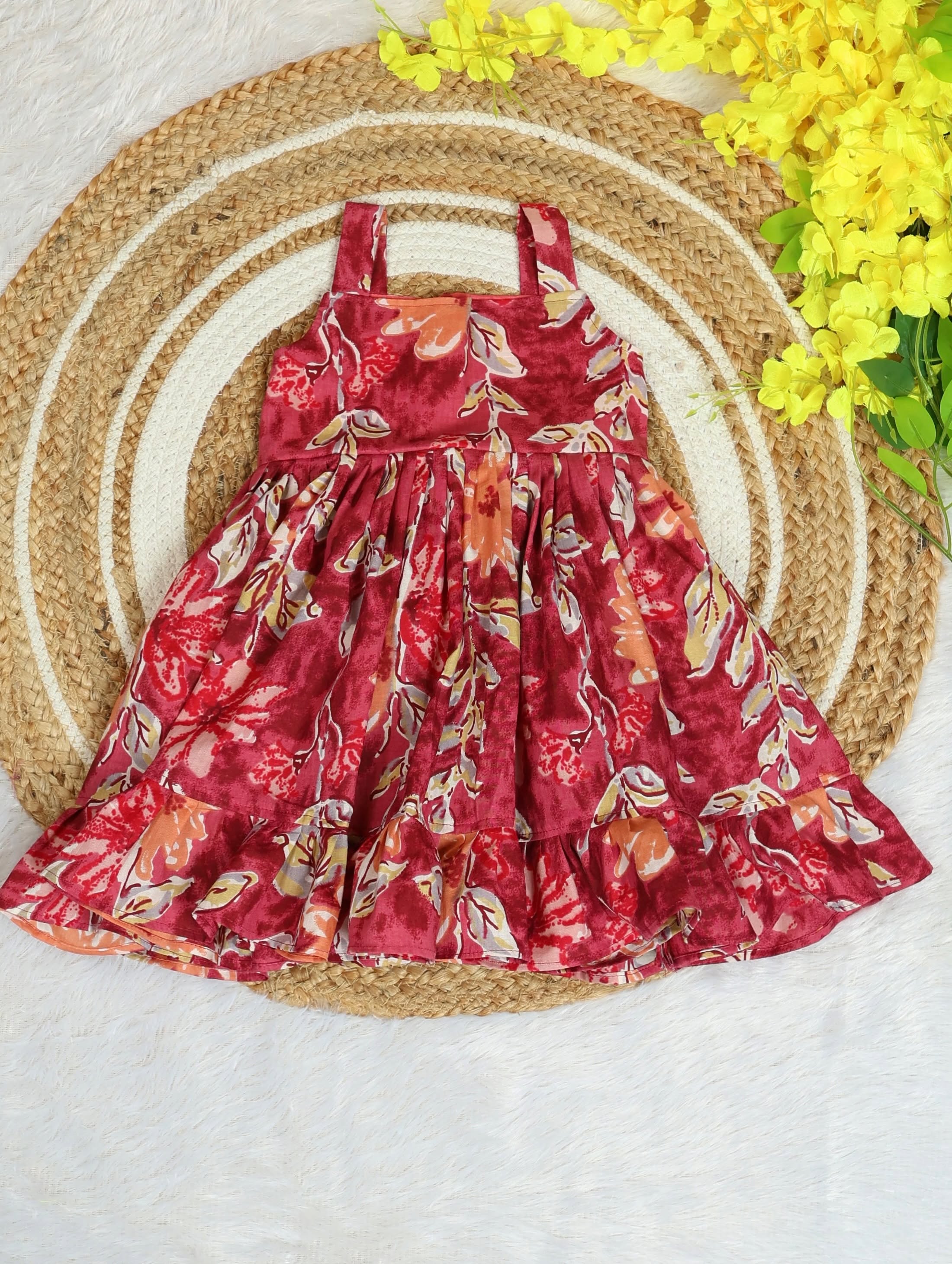 BLOOMING PINK FLORA - Jaipur Cotton Frock for Kids