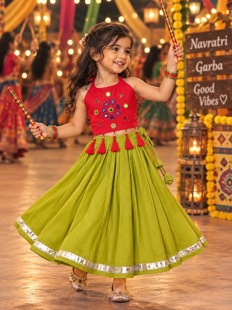 Navaratri Special Garba Collection - Green and Red Combo