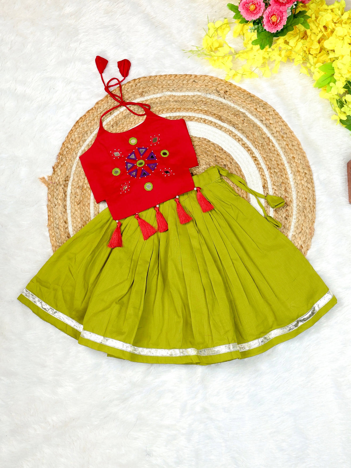 Navaratri Special Garba Collection - Green and Red Combo