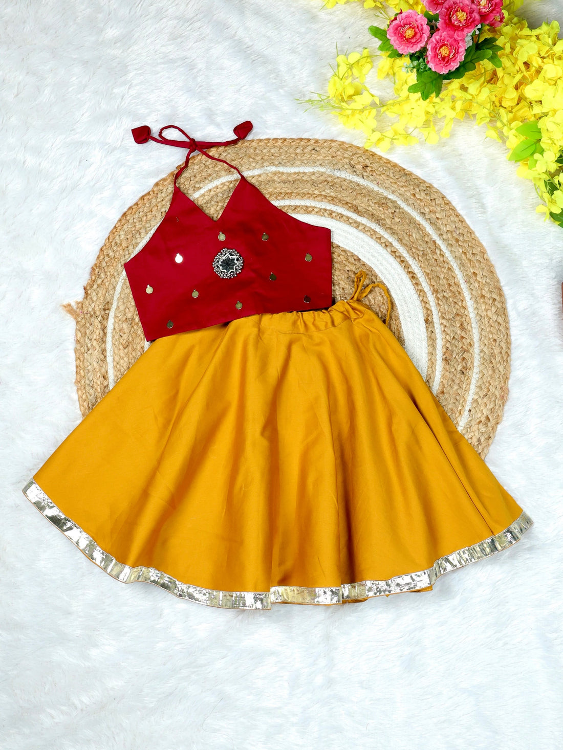 Navaratri Special Garba Collection - Red and Yellow Combo