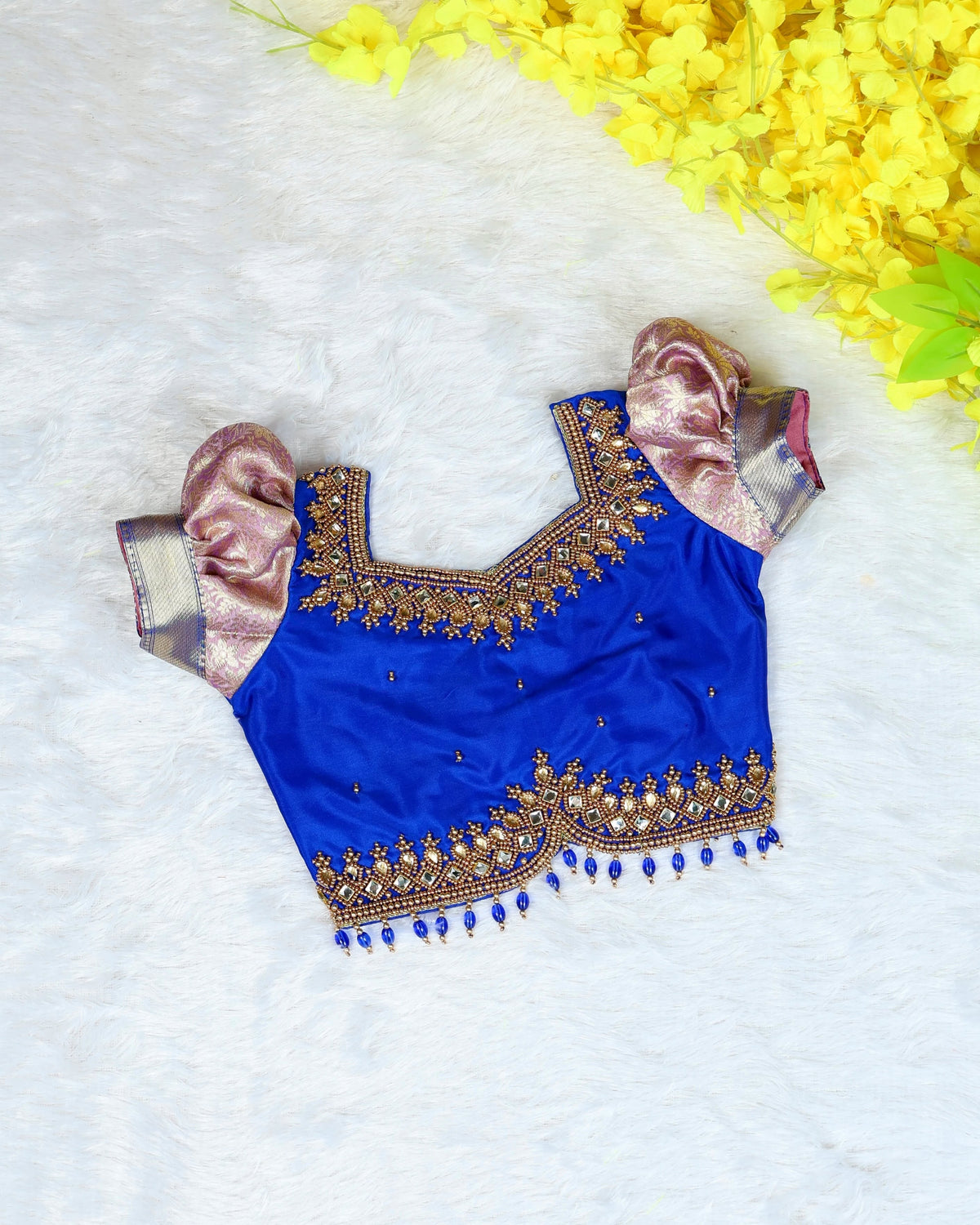 NILANI - Royal Blue & Lavender Premium Banarasi Pattu Paavadai