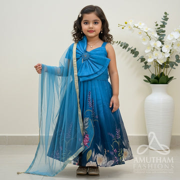 Light Blue Flowy Organza Lehenga Set, a perfect blend of dreamy charm and festive sophistication