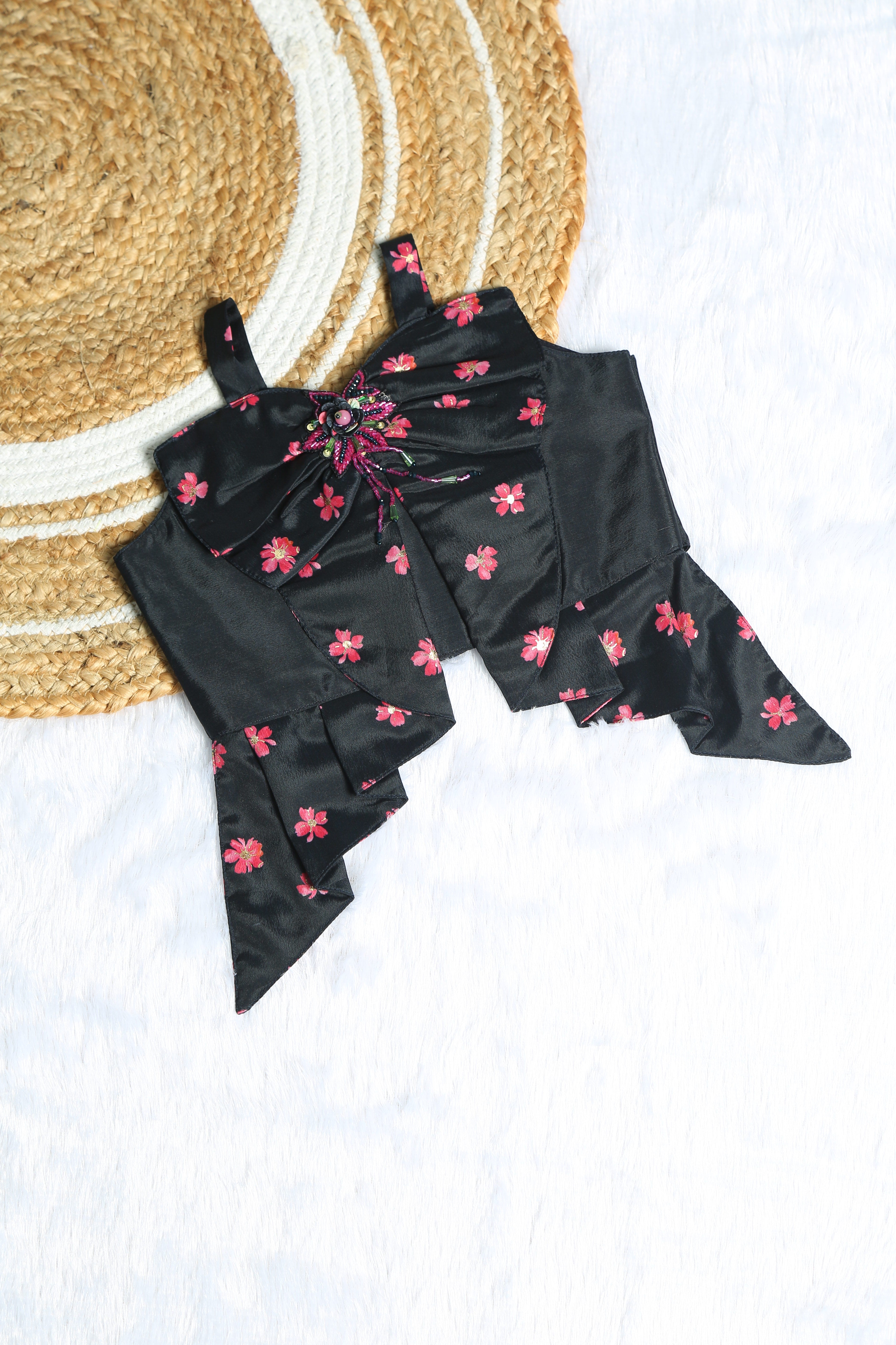 Black Floral Lehenga Set