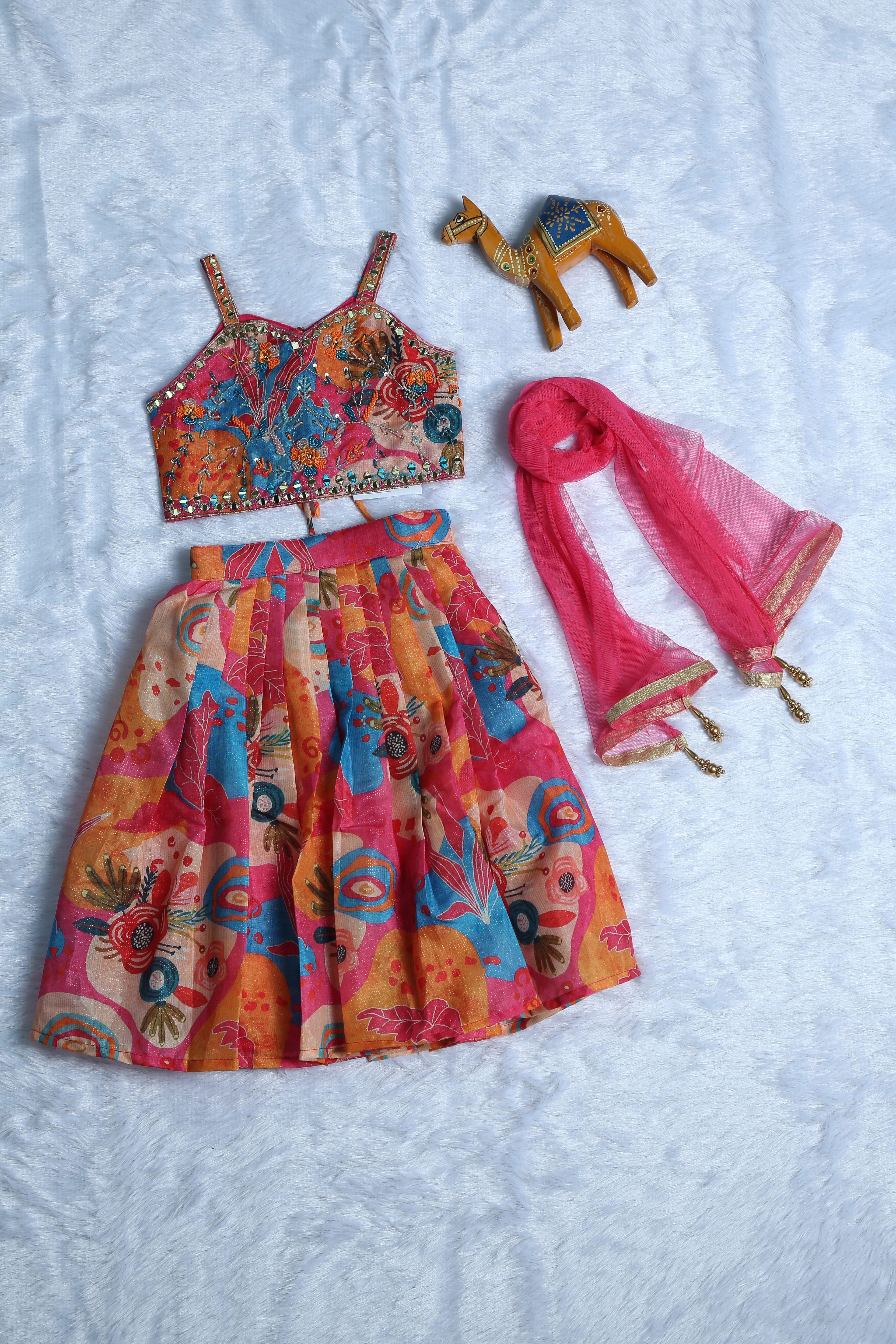 Pink Embroidery Lehenga Set