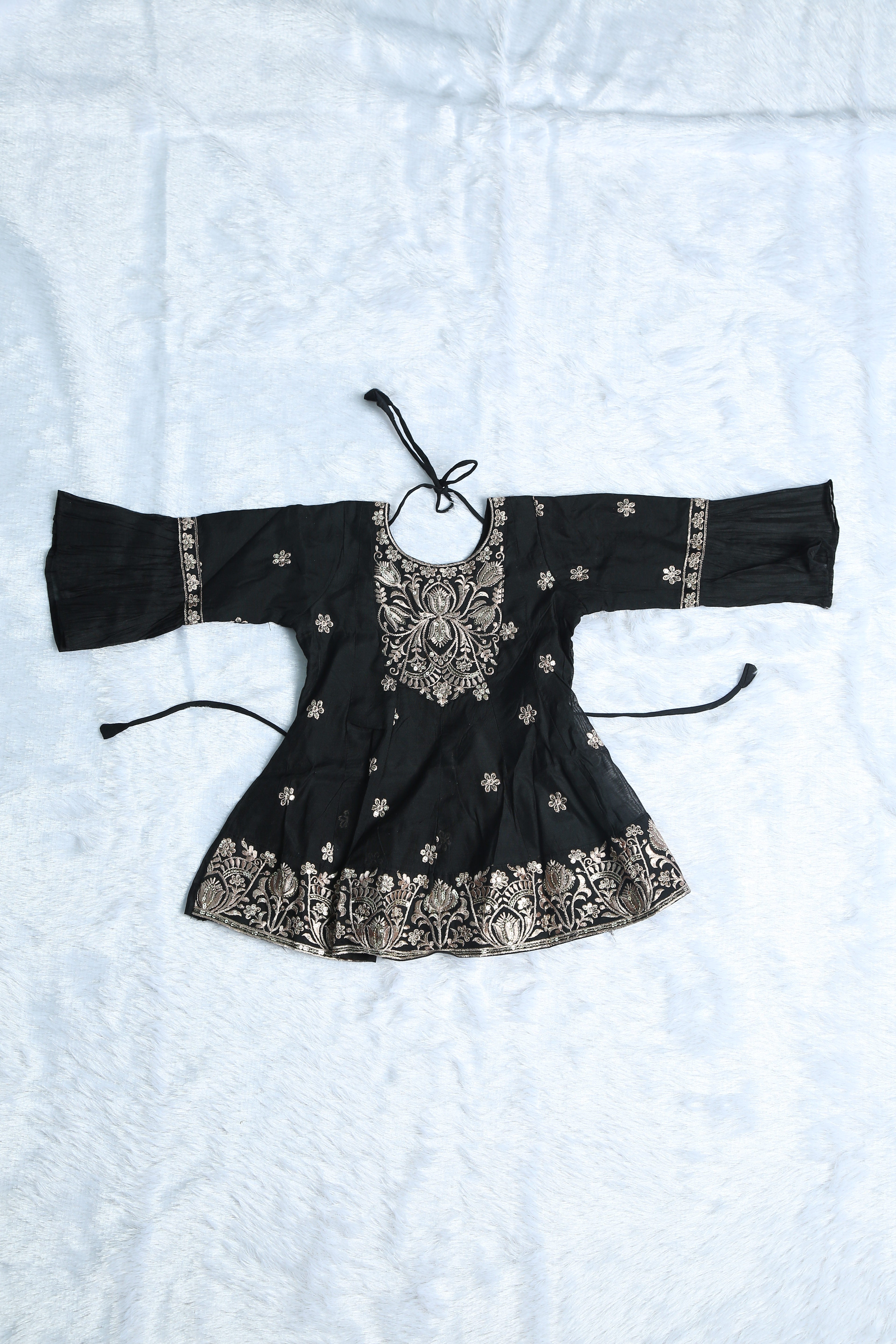 Black Embroidery Kurti Top and Palazzo Pant