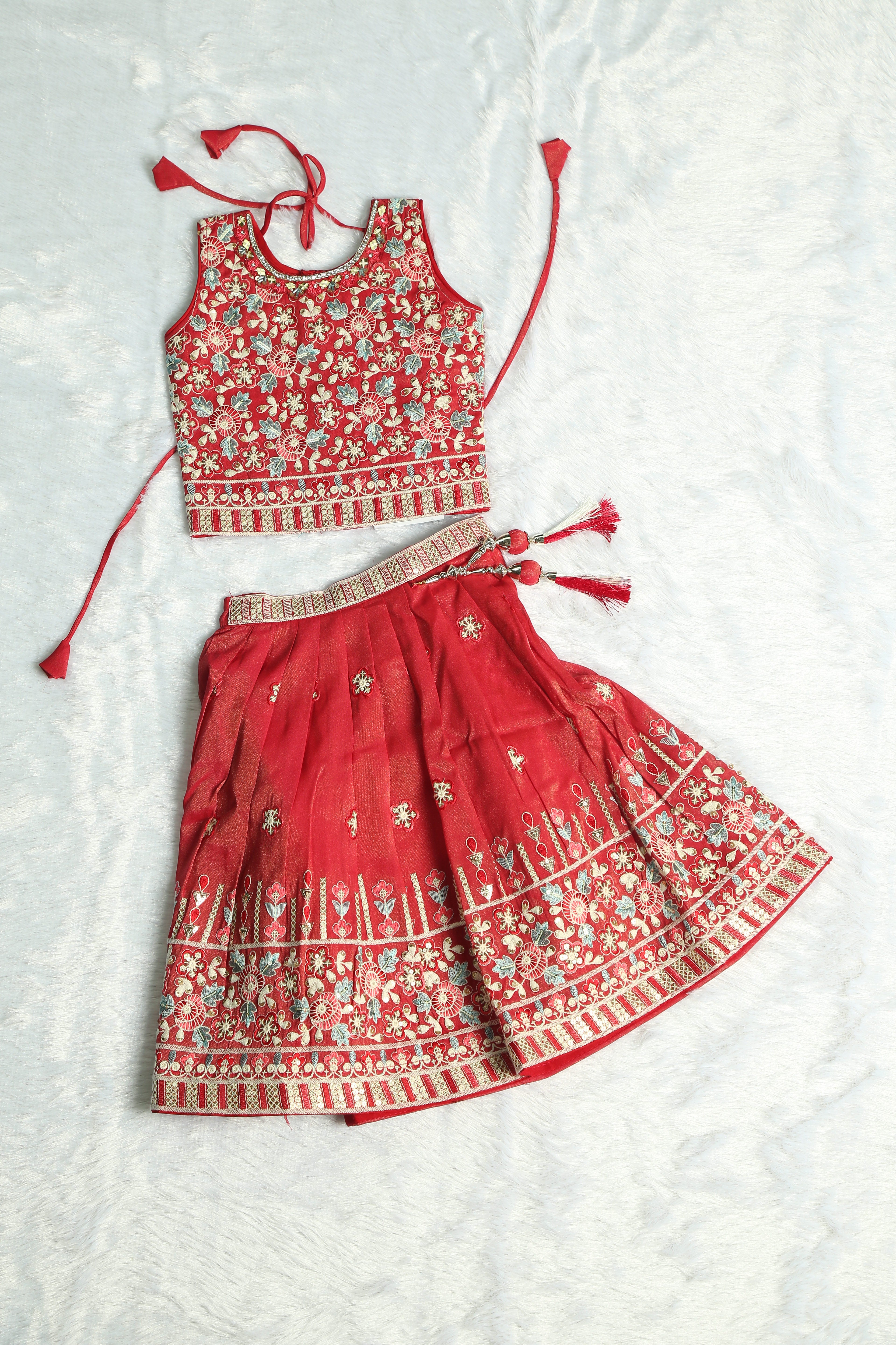 Tomato Red Festival Grand Lehenga Set