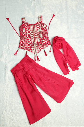 Rani Pink Palazzo Pant and  Top