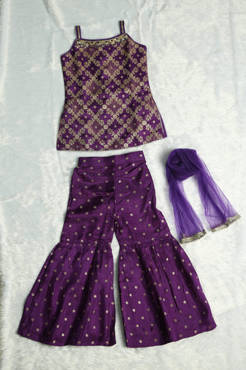 Voilet Color Festival Palazzo Pant and Top