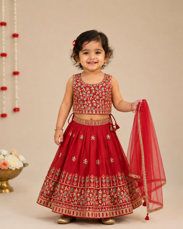 Tomato Red Festival Grand Lehenga Set