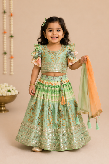 Light Green Lehenga Set - Full Festive Vibe