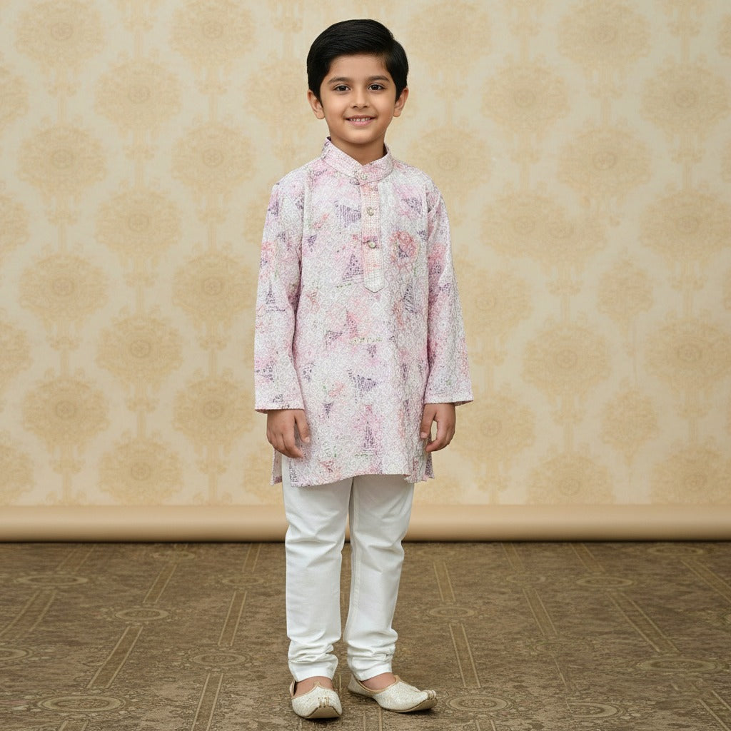 Mini gentleman in kurta pyjama –Pink Color