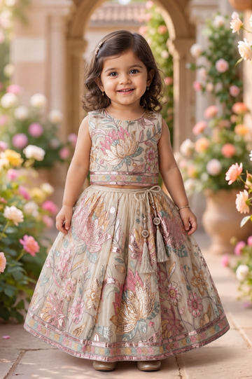 Cream Color Grand Lehenga Choli Set