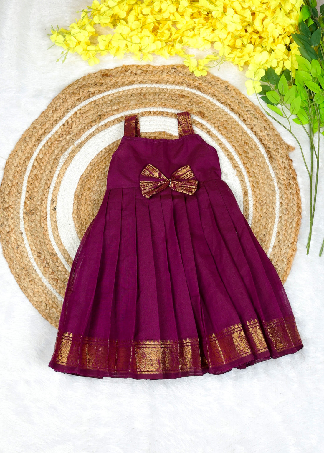 MEERA - Kanchi Cotton Frock in Jamun Color - Festive Launch for Your Little One
