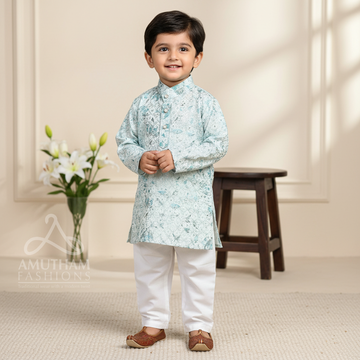 Mini gentleman in kurta pyjama – Light Blue Color