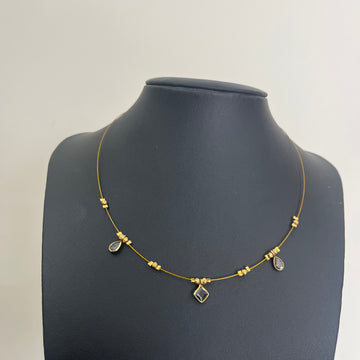 Black Crystal Stone Invisible Necklace