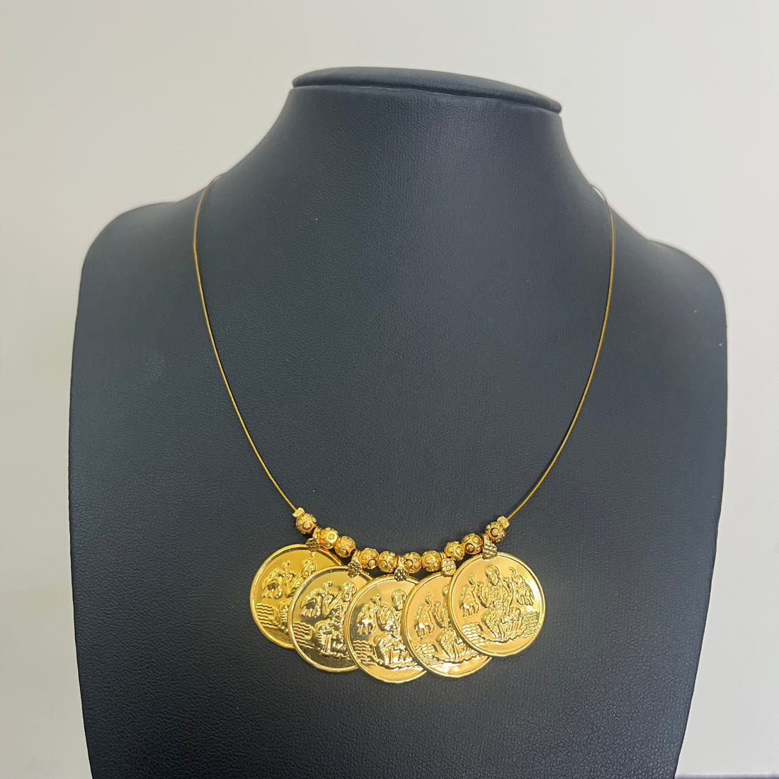 5 Lakshmi Coin Invisible Necklace