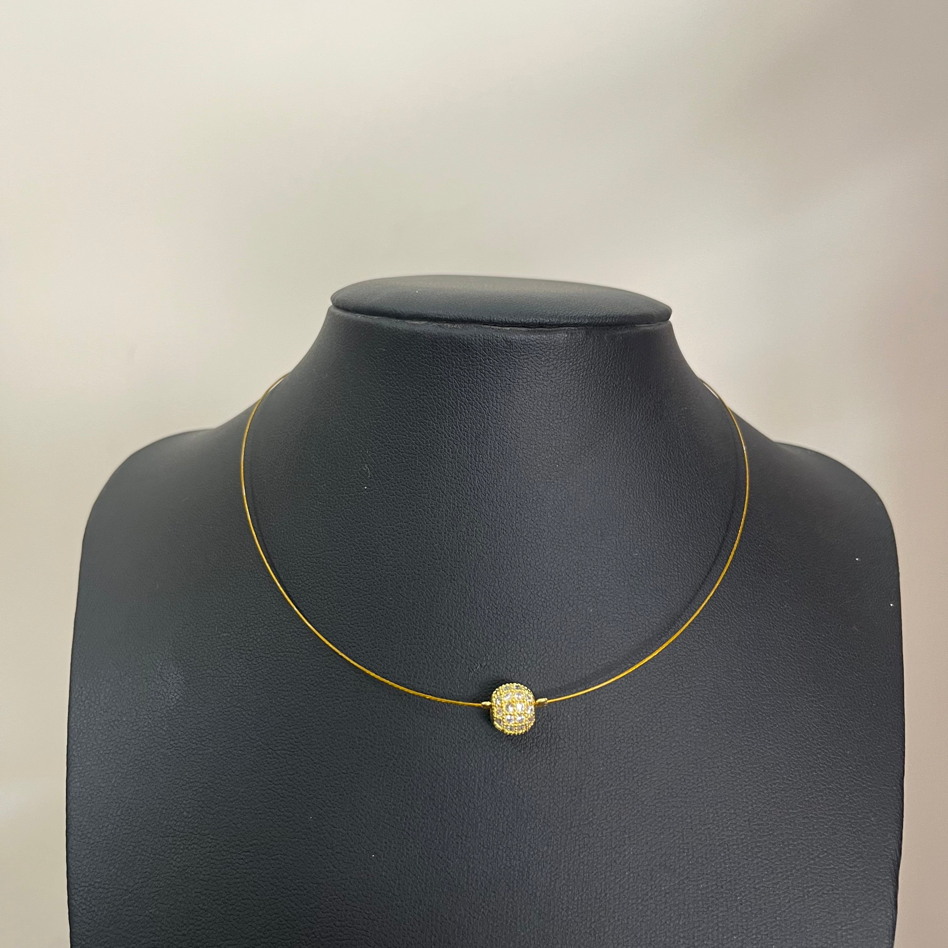 Ad Stone Ball Pendant invisible Necklace