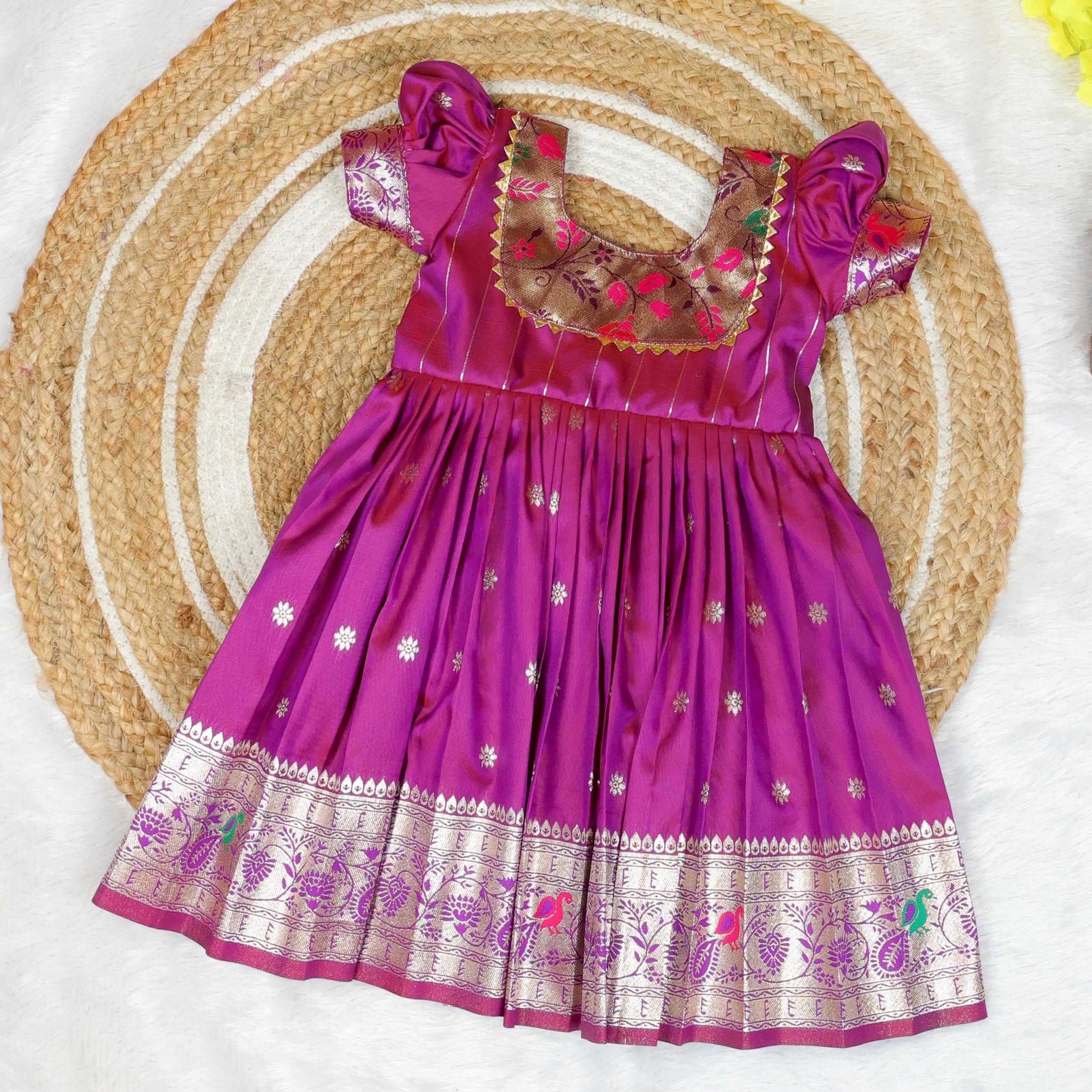 JAANVI – Purple Color Paithani Silk Frock