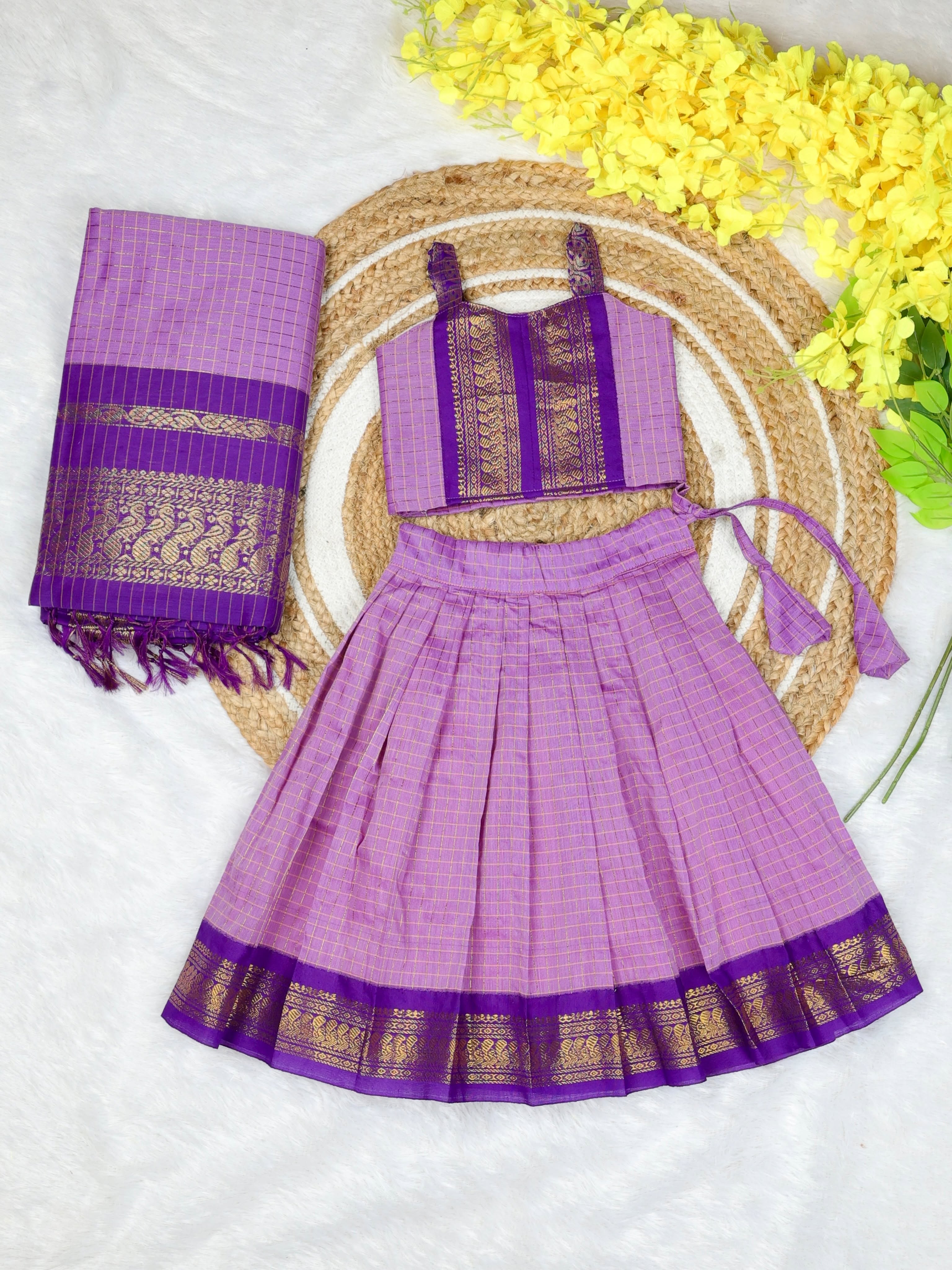 Parampara - The Grand Twinning Edit | Mom & Daughter Festive Collection -Lavender and Purple Combo
