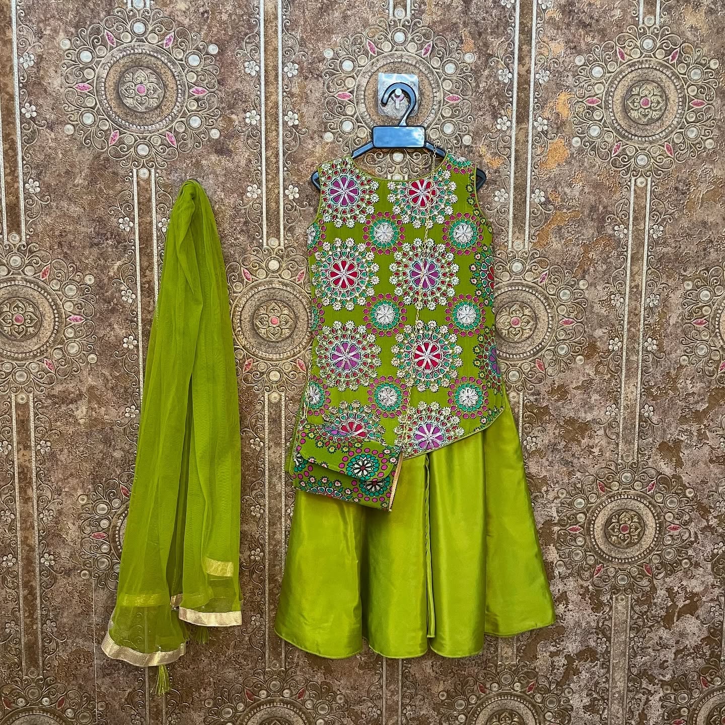 Green Color Sharara Set – Lia