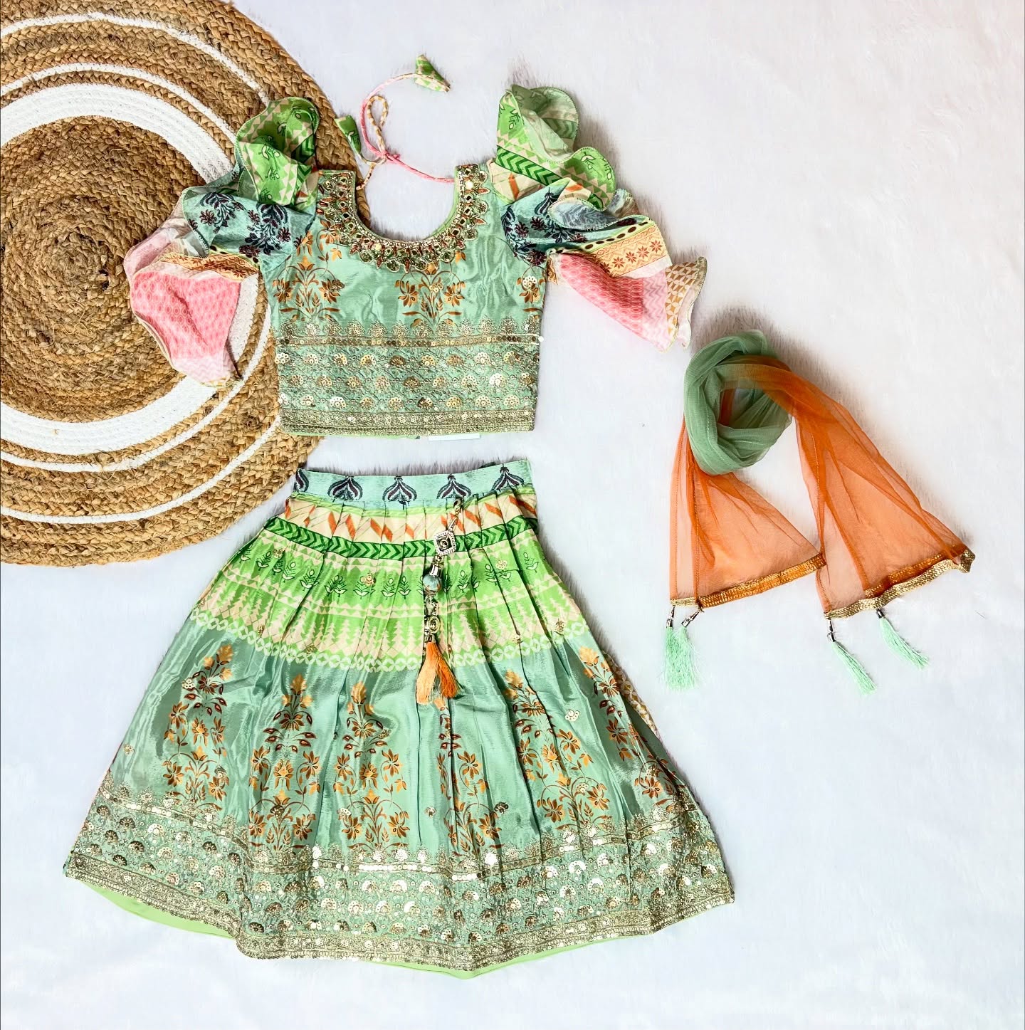 Light Green Lehenga Set - Full Festive Vibe