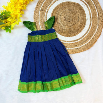 Blue and Green Kalyani cotton frocks Mithra
