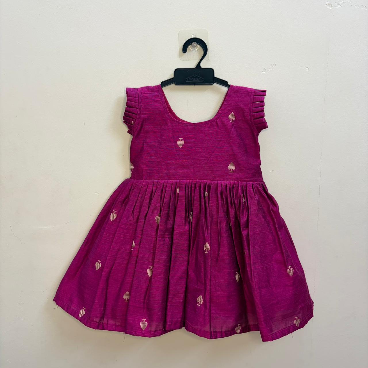 Pink Luxurious Raw Silk Frock