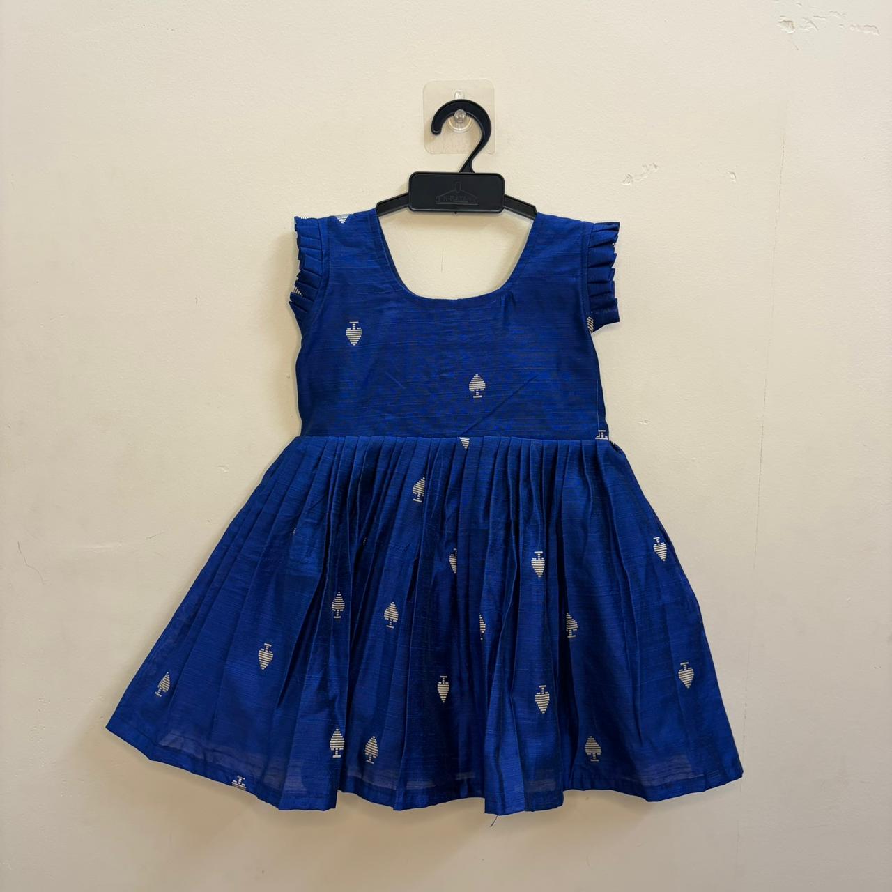 Blue Luxurious Raw Silk Frock