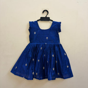 Blue Luxurious Raw Silk Frock