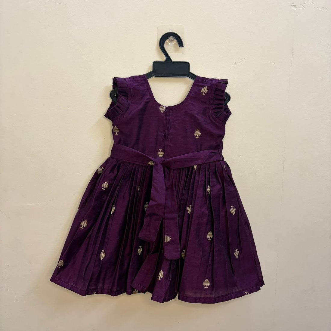 Purple Luxurious Raw Silk Frock