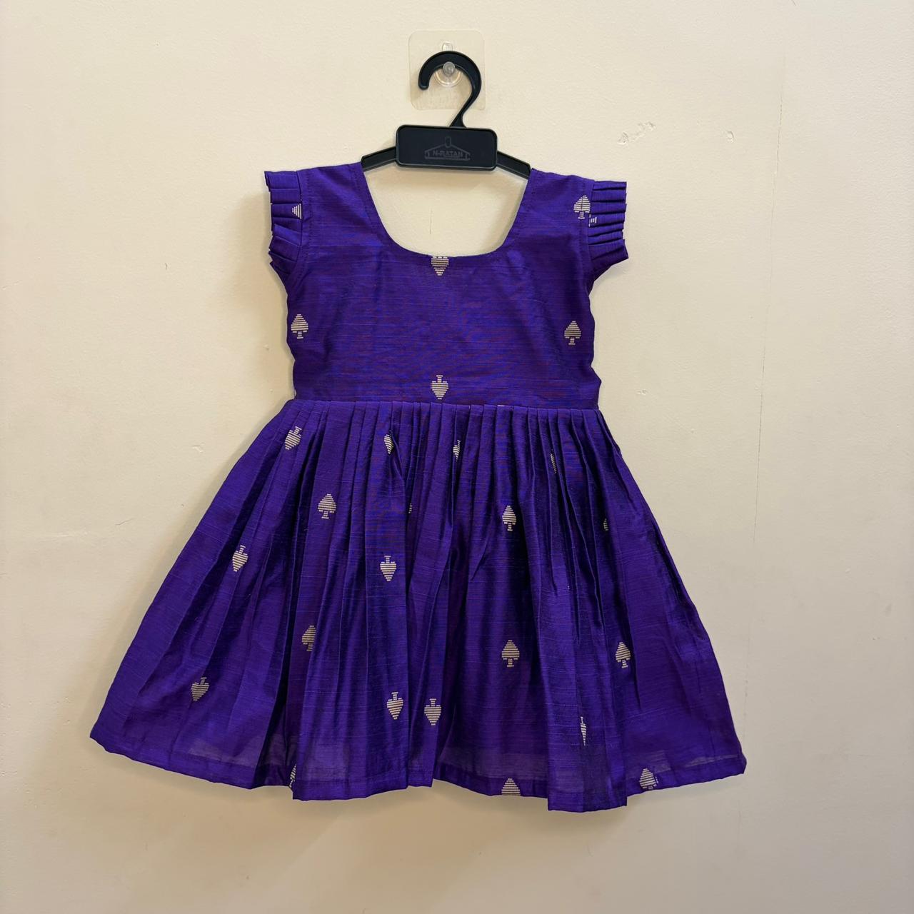 Voilet Luxurious Raw Silk Frock